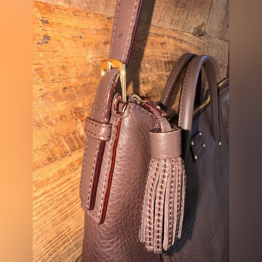 Kate Spade New York Brown Pebbled Leather Berkshire Satchel Bag With Dust Cover - Picture 5 of 12